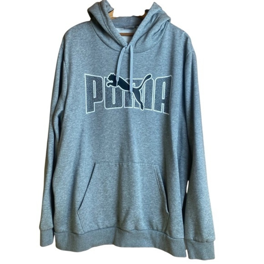 Puma light Gray Sweatshirt hoodie with pocket men’s XXL EUC